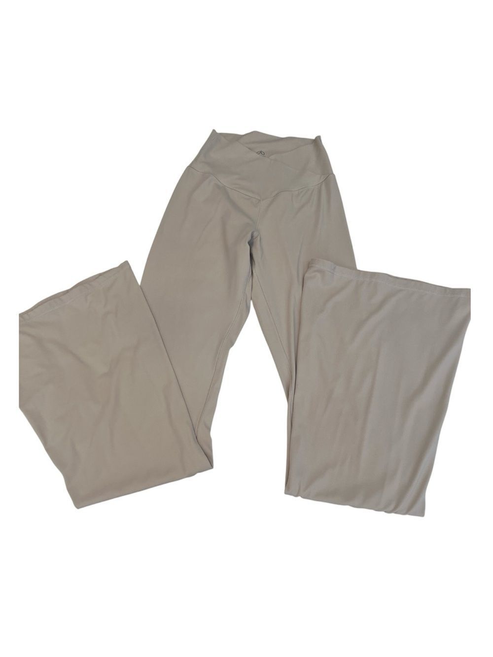 Sunzel Sz Small Crossover High Waist Flared Womens Light Beige Leggings Like New